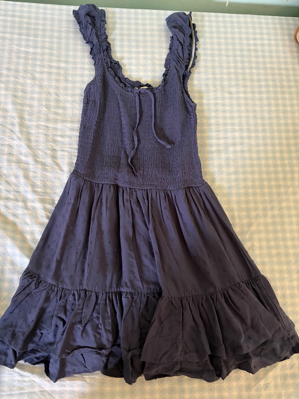 Aeropostale Navy Ruffle Strap Sundress